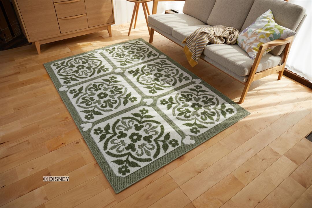 DRM-1072 (MICKEY / Carreaux RUG ミッキー / カローラグ #4 グリーン)